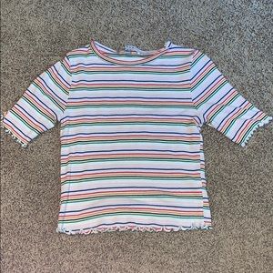 ❤️💗rainbow short sleeved crop top/mid length top